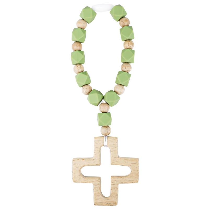Sumalon Cross Baptism Silicone Rosary, First Communion Rosary Collection Shower Christian Communion Gifts - Image 1